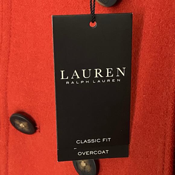 Lauren Ralph Lauren Men's 36S Classic Fit Double-Breasted Overcoat Orange NEW - Picture 8 of 11